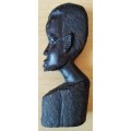 African Man Bust carved from wood.