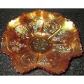 Home Decor-Carnival Glass-Bowl-Fenton USA Peacock/Grapes -Good Condition