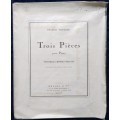 Book-Francis Poulenc/Trois Pieces/Pour Piano/Pastorale Hymne Toccata.