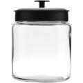 Anchor Hocking 96 Ounce Mini Montana Glass Jar with Black Metal Lid (pack of 2)