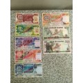 SPECIMEN banknote set Uganda perfect unc