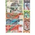 Uganda Perfect unc Banknote set  1000 500 200 100 50 20 10 5 shillings 1987 to 1996