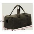 Carry-on 55cm weekender canvas duffle bag in green-brown