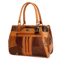 Genuine leather handbag in Cognac