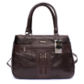 Genuine leather handbag in Burgandy Brown