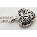 Cute Sterling Silver Heart Pendant on Sterling Silver Chain