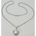 Splendid Sterling Silver Decorated Locket and Chain