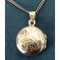 Splendid Sterling Silver Decorated Locket and Chain