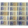 15 Old Two Rand Notes
