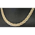 An Stunning Braided Gold Plated Sterling Silver Necklace Chain
