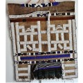 A Hand Made Glass Bead and Leather African Wall Hanging