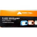 A 3 LED Headlamp with Strap  and Batteries