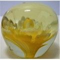The Yellow Flower - A Very Pretty Glass Paperweight