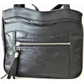 A Black Genuine Leather Handbag by Nathalie Andersen