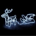 9M 3D WHITE LED Deer & Sleigh Outdoor Christmas Reindeer Light