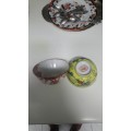 Two vintage hand painted Chinese rice bowls