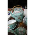Simply stunning Chinese turquoise tea and dinner set