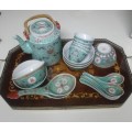 Simply stunning Chinese turquoise tea and dinner set