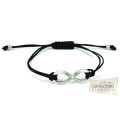 White or Black Swarovski Infinity Bracelet with a Set of 4 6mm Stud Earrings