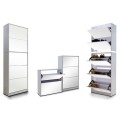 STACKABLE STYLISH MIRRORED 5 LEVELS SHOE CABINET