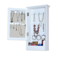 Wall Mounted Wooden Mirrored Jewelry Storage Cabinet