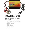 20A-12V SMART 4 PHASE INTELLIGENT BATTERY CHARGER -AUTO SHUT OFF - IDEAL FOR BATTERIES 80AH TO 300AH