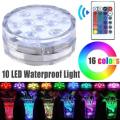 10LED RGB Submersible Waterproof Pool Wedding/Party Vase Light+Remote Control,3 x AAA Batteries incl