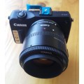 Canon EOS-M with adapter & 50mm f/1.8 lens
