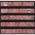 Union Of South Africa 1914 King George 1d Red 100 stamps Unchecked Shades Cancellations Perfs 1762