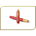 PARKER IM PREMIUM Fountain Pen - Red/Gold Lacquer Finish with Gold Trim