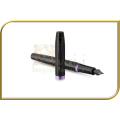 PARKER IM VIBRANT RINGS Fountain Pen - Black Finish with Amethyst Purple Ring Accents