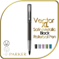 PARKER VECTOR XL Rollerball Pen - Satin Metallic Black Finish with Chrome Trim