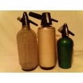 3 x VINTAGE "SODA SELTZER DISPENSER SYPHONS" 1940-50's, ITEMS WITH GOOD COLLECTION VALUE, READ BELOW