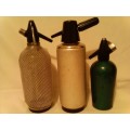 3 x VINTAGE "SODA SELTZER DISPENSER SYPHONS" 1940-50's, ITEMS WITH GOOD COLLECTION VALUE, READ BELOW