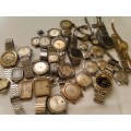 31 x OLD WATCHES, UNCHECKED, FOR REPAIR AND PARTS, ONE BID FOR THE LOT, SEE BELOW.