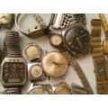 31 x OLD WATCHES, UNCHECKED, FOR REPAIR AND PARTS, ONE BID FOR THE LOT, SEE BELOW.