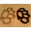 2 x KNUCKLE DUSTER'S , SILVER AND BLACK, NEW, NEVER USED -SELL AS PER SCANS.