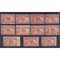 1895 -NICE LOT ZAR 1d, UNMOUNTED MINT, NICE VALUE -SEE SCANS.