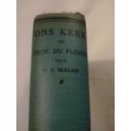 1933 `Ons Kerk en Prof. Du Plessis` by F.S. Malan