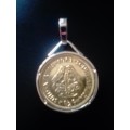STUNNING STERLING SILVER 925. PENDANT WITH OLD HALF-CENT - PLEASE READ BELOW.