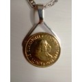 STUNNING STERLING SILVER PENDANT WITH OLD ONE CENT COIN - PLEASE READ  BELOW.