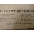 KEN GRIFFIN (YOU CAN`T BE TRUE, DEAR) - LP in VERY GOOD condition - SEE BELOW FOR INFO.