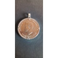 STUNNING STERLING SILVER PENDANT WITH 1951 FIVE SHILLINGS - PLEASE READ  BELOW.