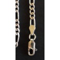 STUNNING FINE STERLING SILVER BRACELET (IDEAL FOR CHARMS) 20cm IN LENGTH - SEE BELOW.