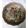 AMAZING & RARE/VINTAGE CHINESE LARGE PORCELIAN HAND PAINTED GOLD GILDED PLATE -VALUE R3500.