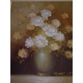 Robert Cox - 1934-2001 - Listed artist - Bouquet of Roses in vase - Market price R4500 - Read below.
