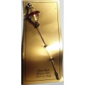 Vintage Italian Murano Glass Hat Stick Pin with Gold Foil