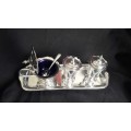 Vintage Silver-Plated 3 Piece Cruet Set & Tray
