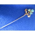 Exquisite Antique Solid Gold Opal Ruby Victorian Stick Pin!