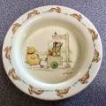 WOW!! Signed Royal Doulton Bunnykins CHICKEN PULLING A CART Heavy Bowl